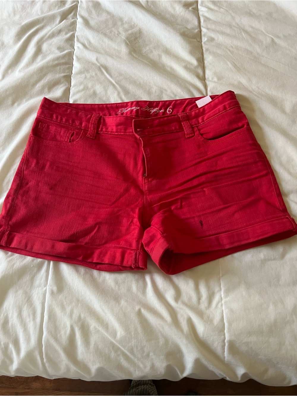 Tommy Hilfiger Bright Red Women's Denim Shorts
